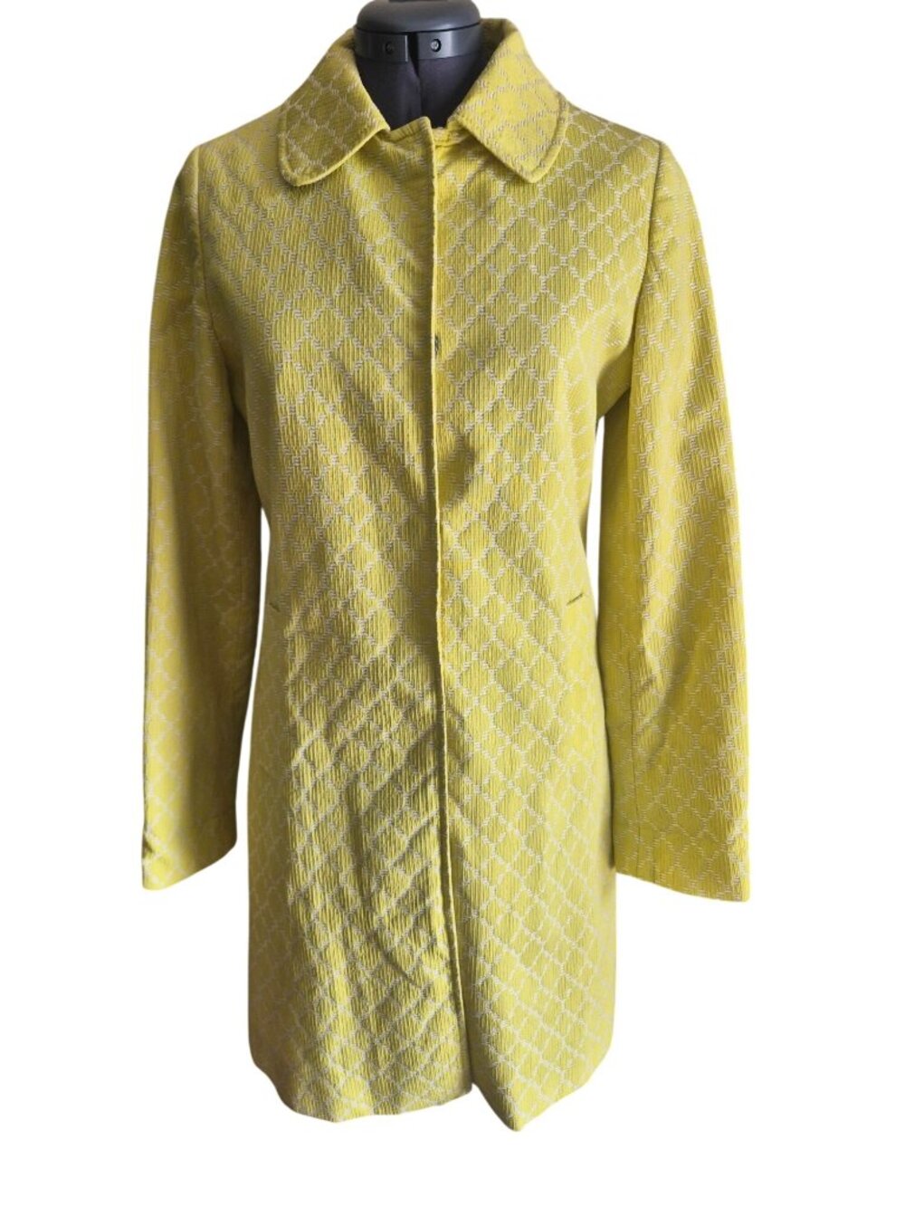 Merona Yellow Textured Long Coat size M